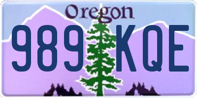 OR license plate 989KQE