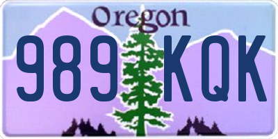 OR license plate 989KQK