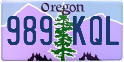 OR license plate 989KQL
