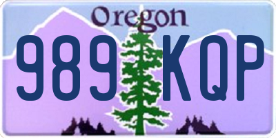 OR license plate 989KQP