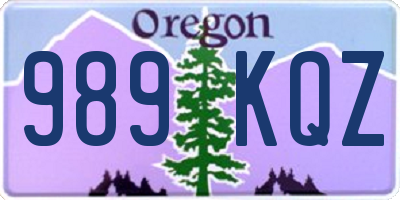 OR license plate 989KQZ