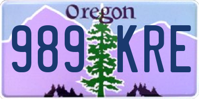 OR license plate 989KRE