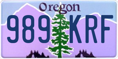 OR license plate 989KRF