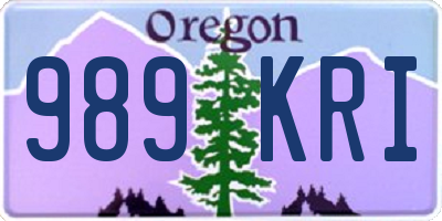 OR license plate 989KRI