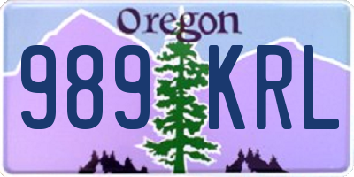 OR license plate 989KRL