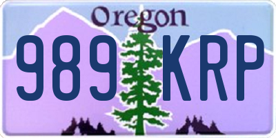 OR license plate 989KRP