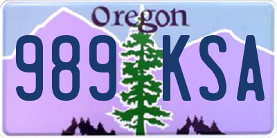 OR license plate 989KSA