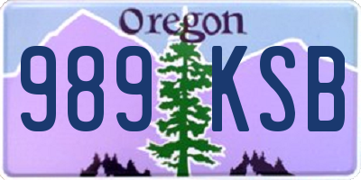 OR license plate 989KSB