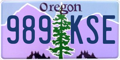 OR license plate 989KSE