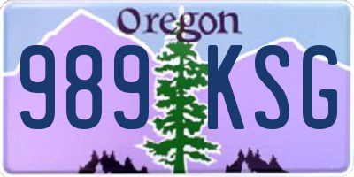 OR license plate 989KSG
