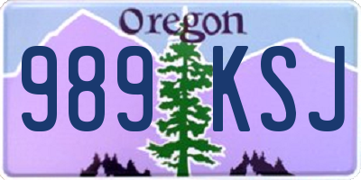 OR license plate 989KSJ