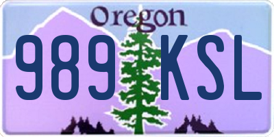 OR license plate 989KSL