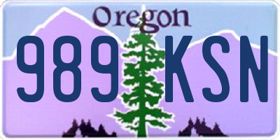 OR license plate 989KSN