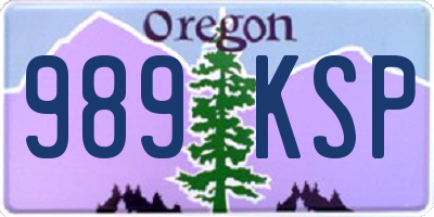 OR license plate 989KSP