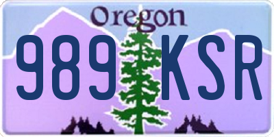 OR license plate 989KSR