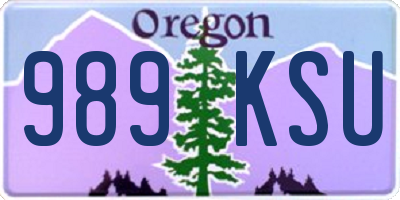 OR license plate 989KSU