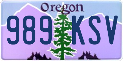 OR license plate 989KSV
