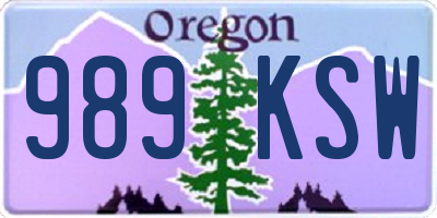 OR license plate 989KSW
