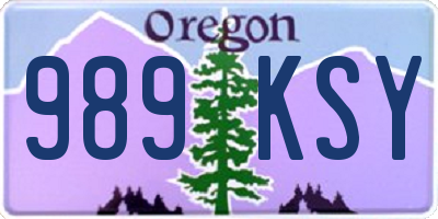 OR license plate 989KSY