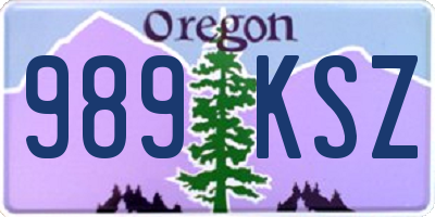 OR license plate 989KSZ