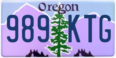OR license plate 989KTG