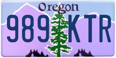 OR license plate 989KTR