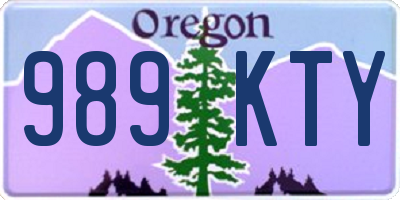 OR license plate 989KTY