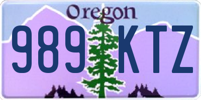 OR license plate 989KTZ