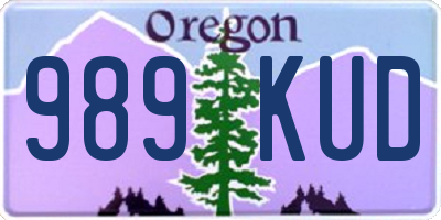 OR license plate 989KUD