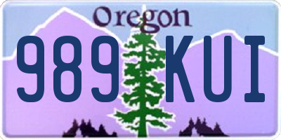 OR license plate 989KUI