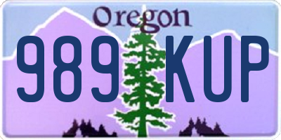 OR license plate 989KUP
