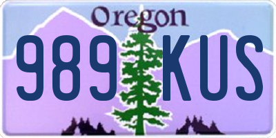 OR license plate 989KUS