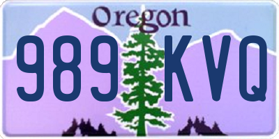 OR license plate 989KVQ