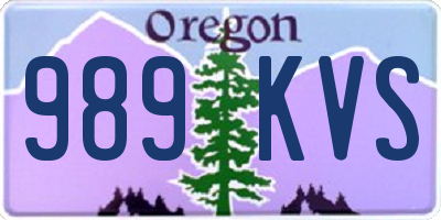 OR license plate 989KVS