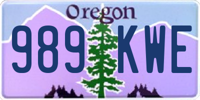 OR license plate 989KWE
