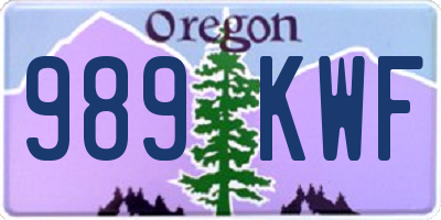 OR license plate 989KWF
