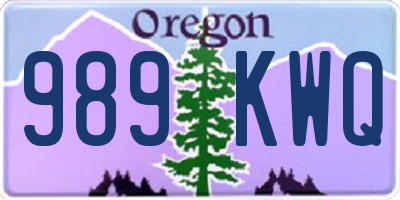 OR license plate 989KWQ