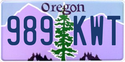 OR license plate 989KWT