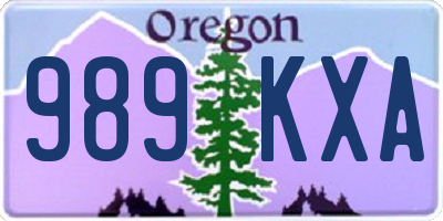 OR license plate 989KXA