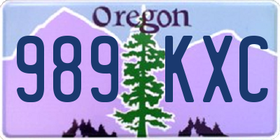 OR license plate 989KXC