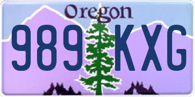 OR license plate 989KXG