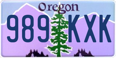 OR license plate 989KXK