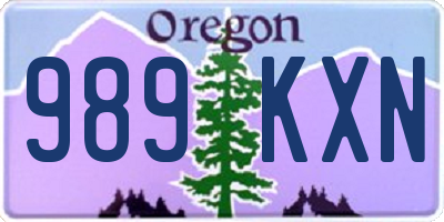 OR license plate 989KXN