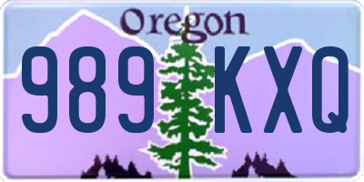 OR license plate 989KXQ