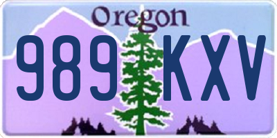 OR license plate 989KXV