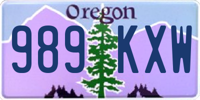 OR license plate 989KXW