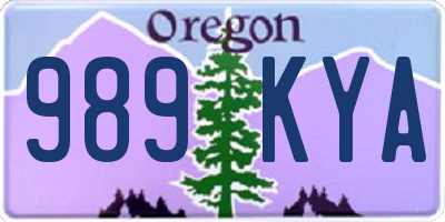 OR license plate 989KYA