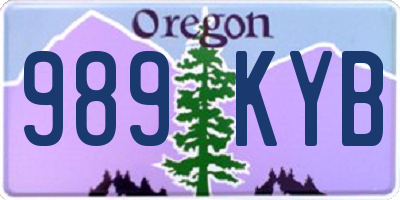 OR license plate 989KYB