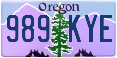 OR license plate 989KYE