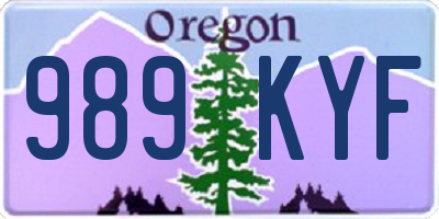 OR license plate 989KYF